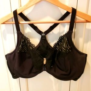 Glamorise Lace Black Racerback Bra 40DD